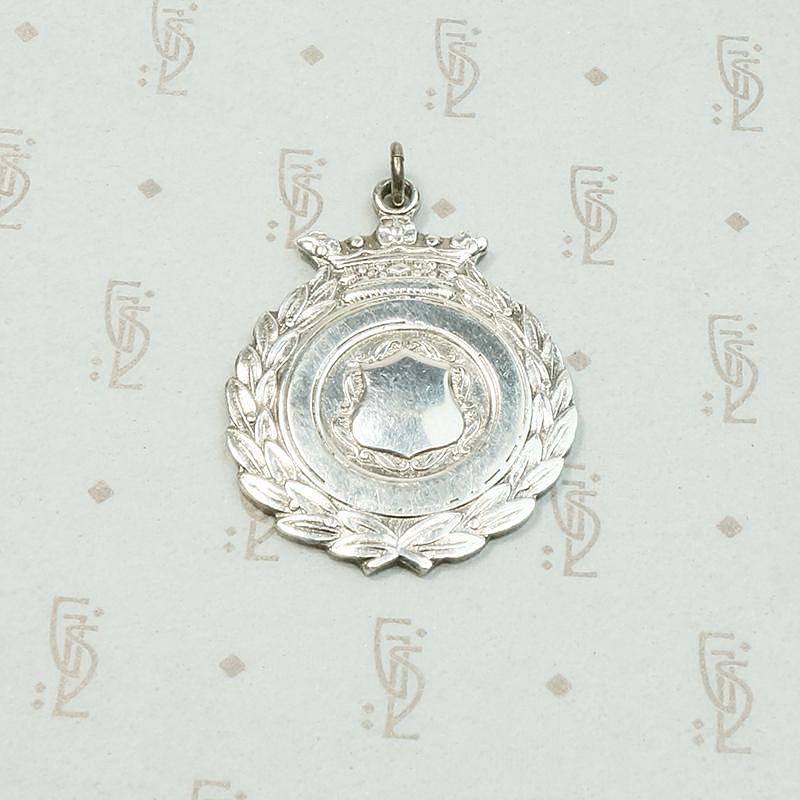 Laurel, Shield & Crown Silver Medal Fob