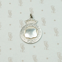 English Sterling Cricket Medal Fob with Crown