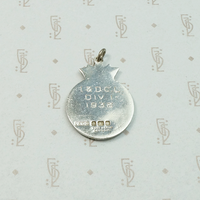 English Sterling Cricket Medal Fob with Crown