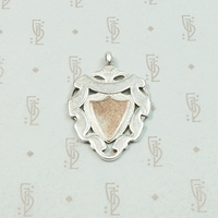 1940s Sterling & Gold English Medal Fob