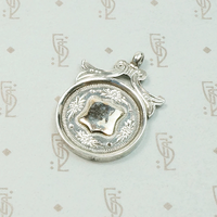 Engraved Silver Disc English Medal Fob