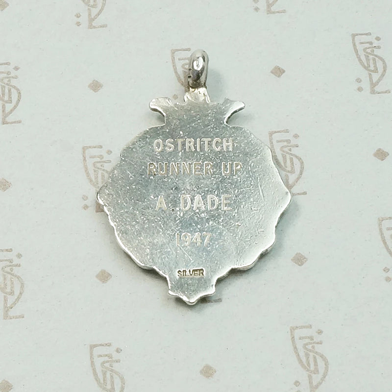 Black Enamel on Sterling Darts Medal Fob