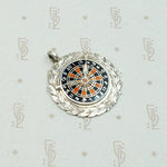 English Dart Board Sterling & Enamel Medal Fob