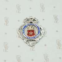 Colorful Enameled Silver Football Medal Fob