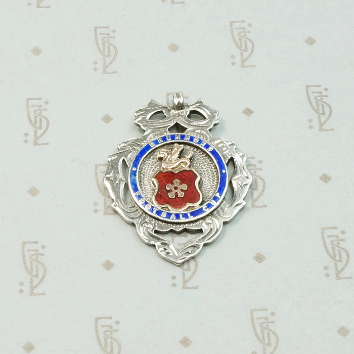 Colorful Enameled Silver Football Medal Fob