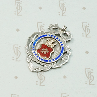 Colorful Enameled Silver Football Medal Fob