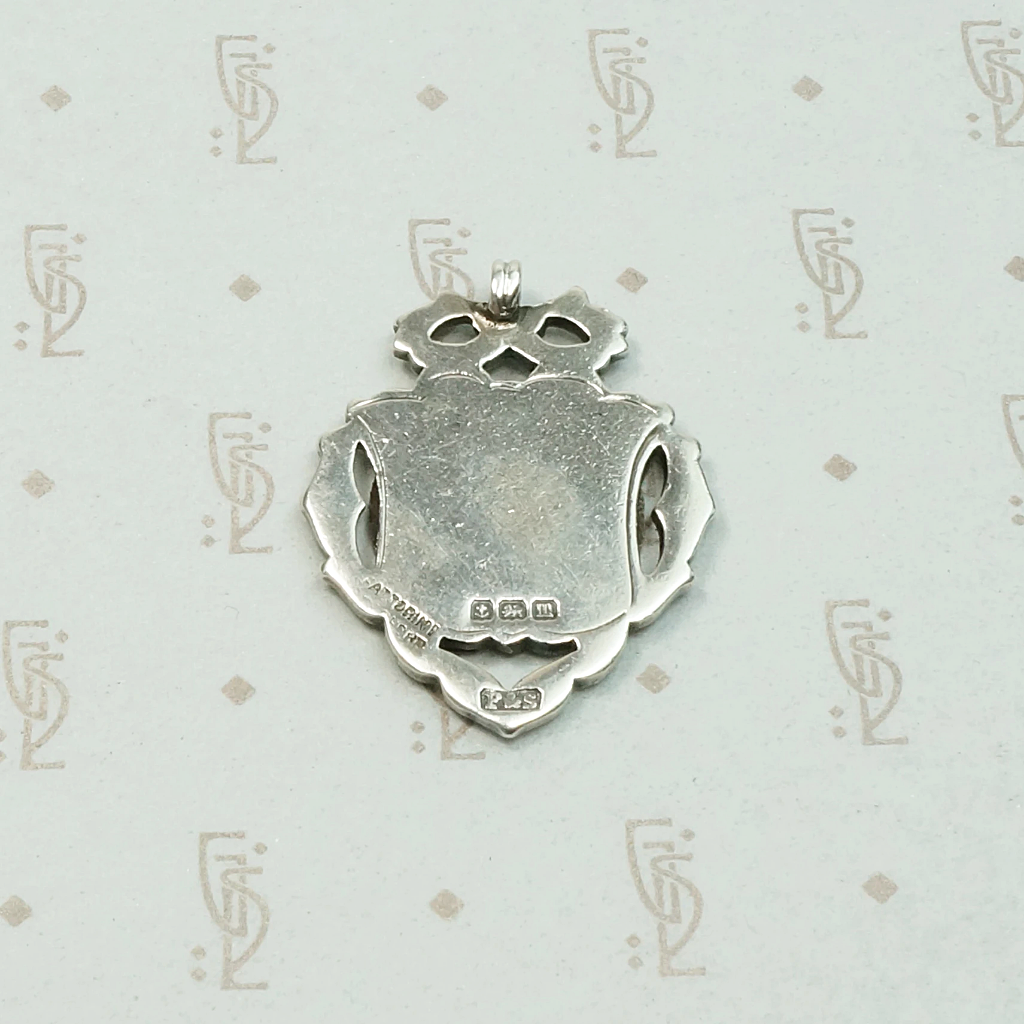 Colorful Enameled Silver Football Medal Fob
