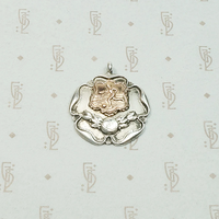 Rose & Football English Sterling Medal Fob