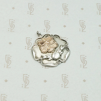 Rose & Football English Sterling Medal Fob