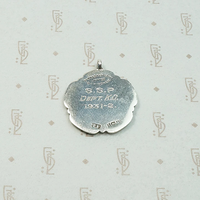 Rose & Football English Sterling Medal Fob