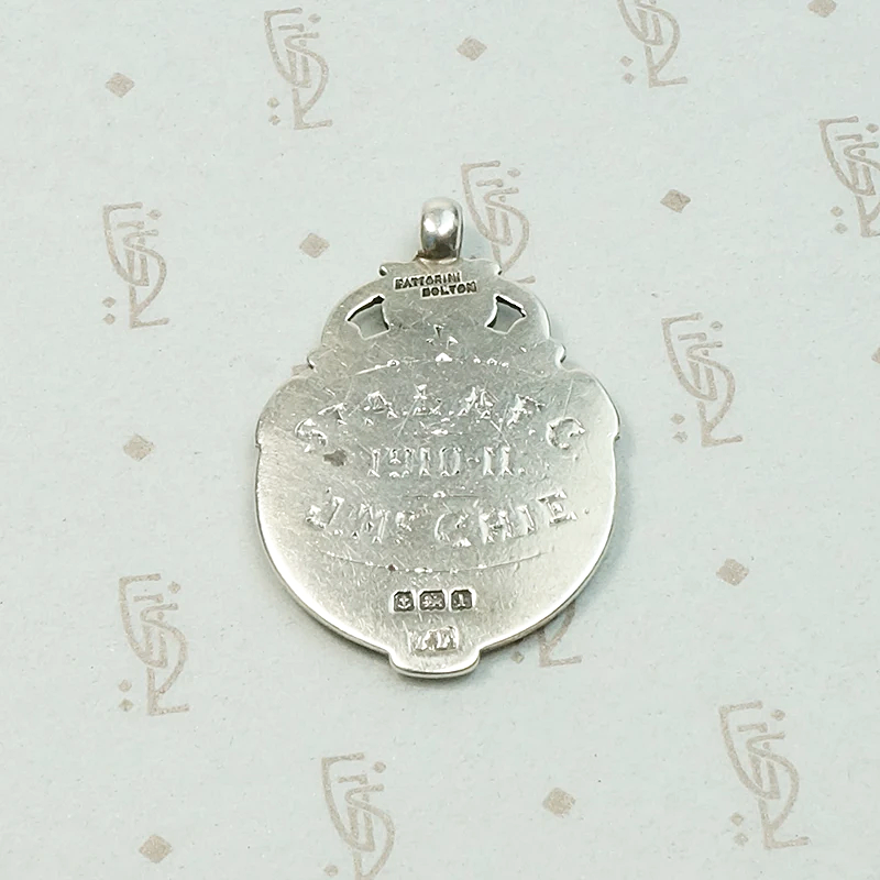Manchester Coat of Arms Sterling & Enamel Medal Fob