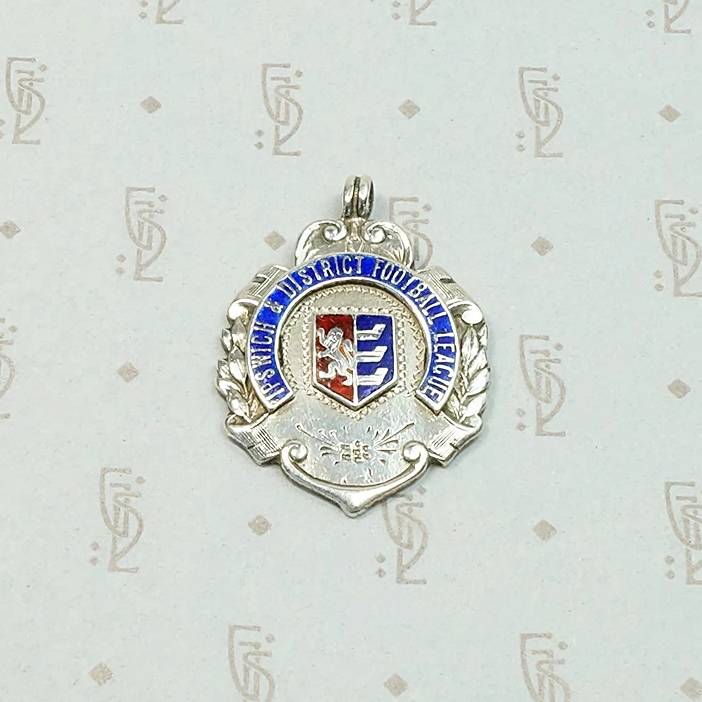 Enameled Sterling Ipswich & District Football League Fob