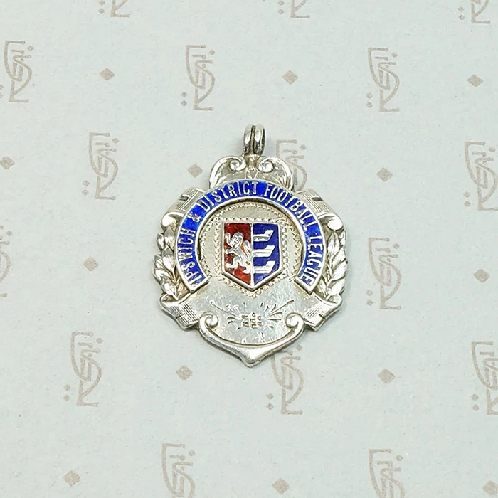Enameled Sterling Ipswich & District Football League Fob