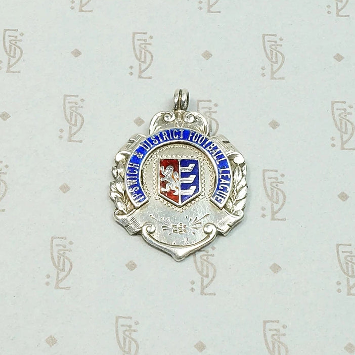 Enameled Sterling Ipswich & District Football League Fob