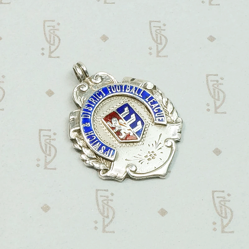Enameled Sterling Ipswich & District Football League Fob