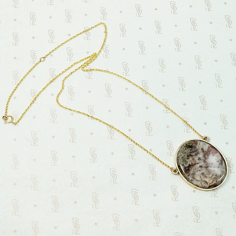 Elegant Georgian Pendant with Pink & White Agate
