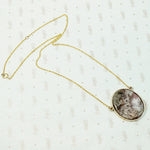Elegant Georgian Pendant with Pink & White Agate