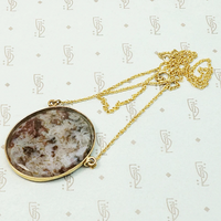 Elegant Georgian Pendant with Pink & White Agate