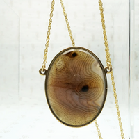 Fascinating Georgian "Wood Grain" Agate Pendant 