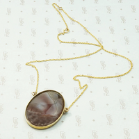 Fascinating Georgian "Wood Grain" Agate Pendant 