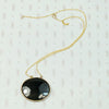 Refined Black & Brass Georgian Agate Pendant