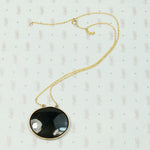 Refined Black & Brass Georgian Agate Pendant