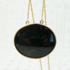 Refined Black & Brass Georgian Agate Pendant