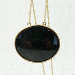 Refined Black & Brass Georgian Agate Pendant