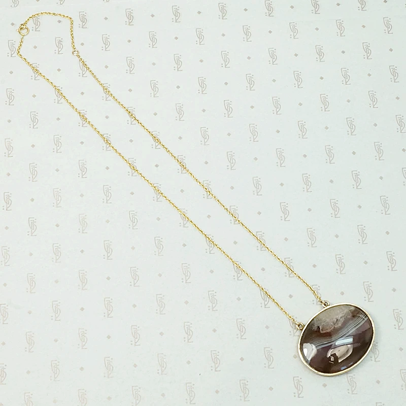 Exquisite Picture Agate Georgian Pendant