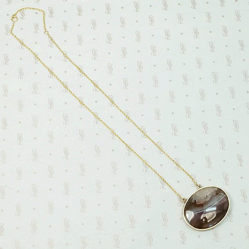 Exquisite Picture Agate Georgian Pendant