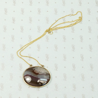 Exquisite Picture Agate Georgian Pendant