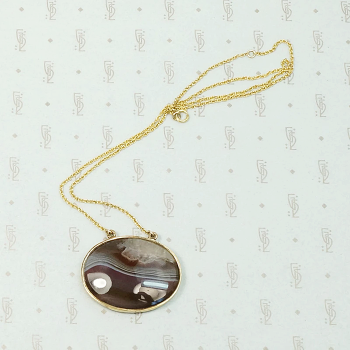 Exquisite Picture Agate Georgian Pendant