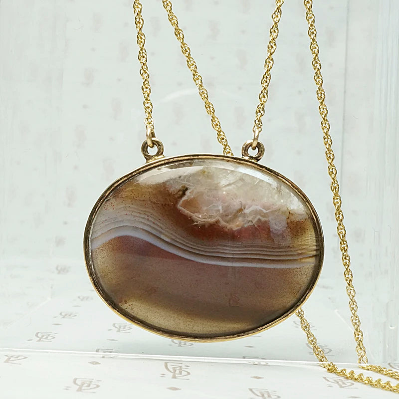 Exquisite Picture Agate Georgian Pendant