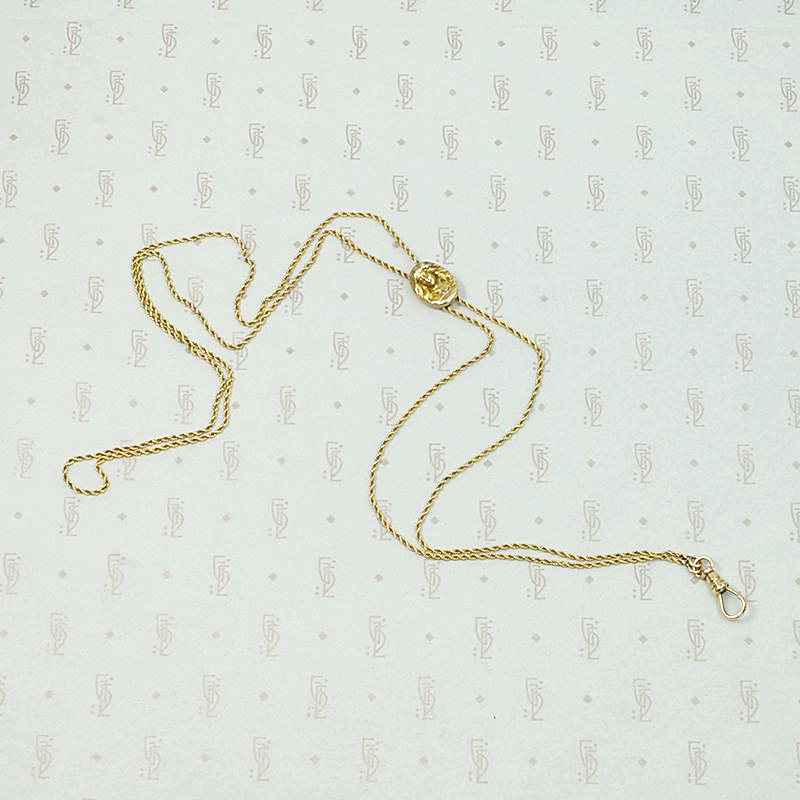 Gold Art Nouveau Slide Chain with Diamond