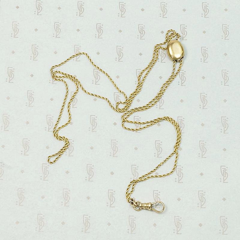 Gold Art Nouveau Slide Chain with Diamond