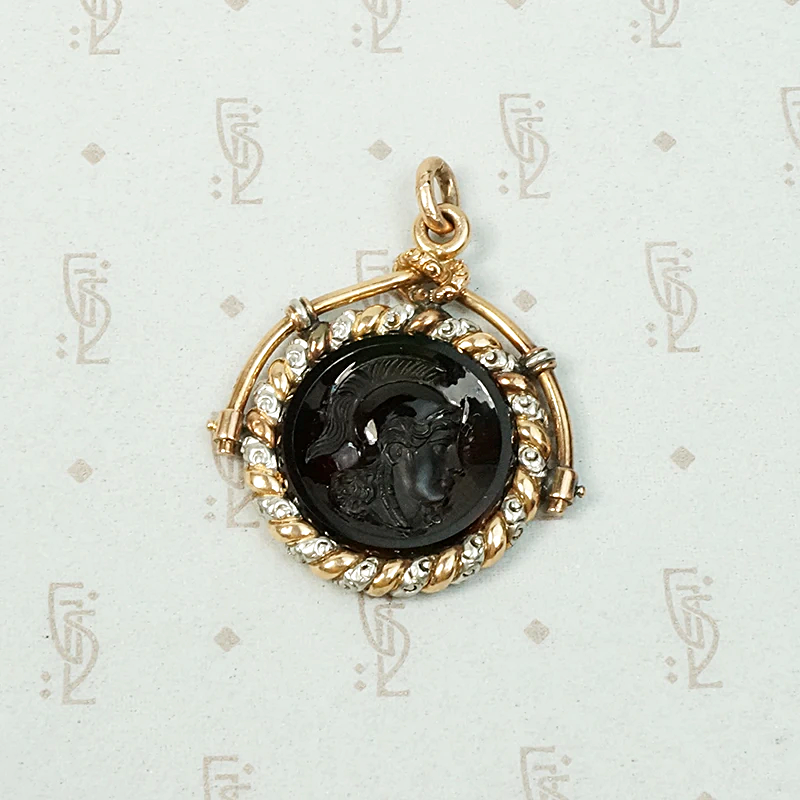 Goddess Athena Cameo in Rose Gold & Platinum