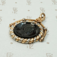 Goddess Athena Cameo in Rose Gold & Platinum