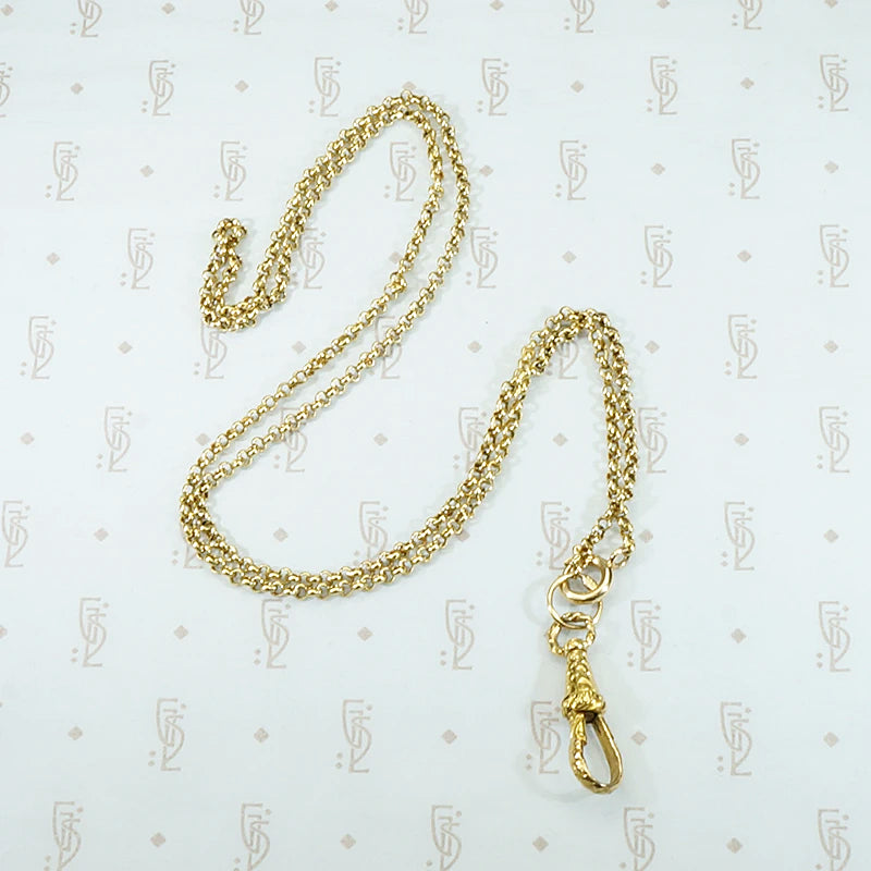 Luxe 18k Gold Chain with Fabulous Engraved Hook