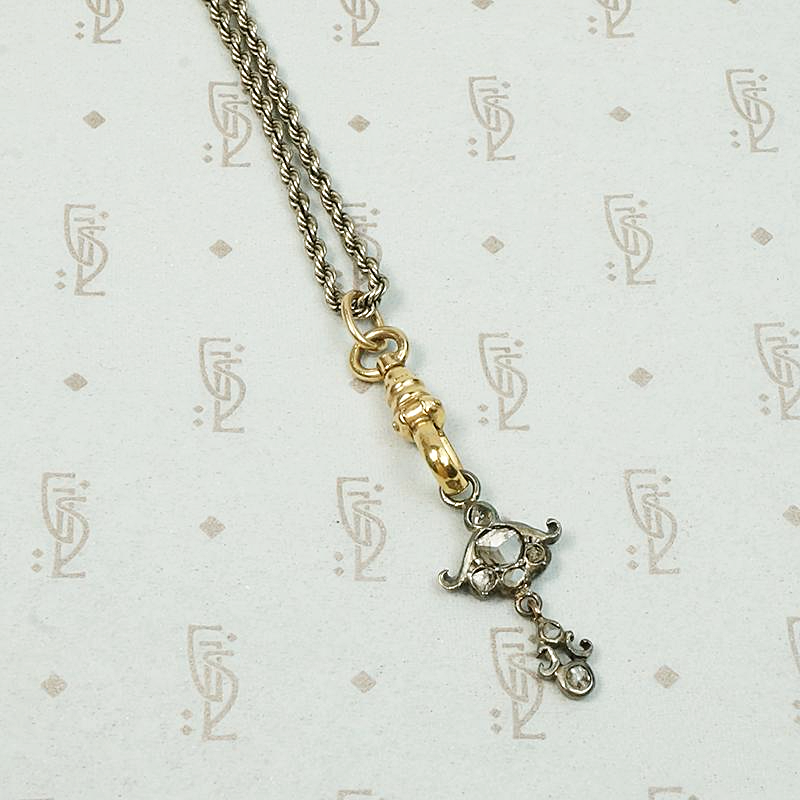 Crying Eye Rose Cut Diamonds in Silver Pendant