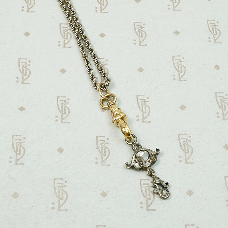 Crying Eye Rose Cut Diamonds in Silver Pendant
