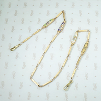 19th Century Engraved & Enameled Gold Link Necklace