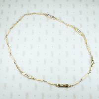 19th Century Engraved & Enameled Gold Link Necklace