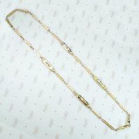19th Century Engraved & Enameled Gold Link Necklace