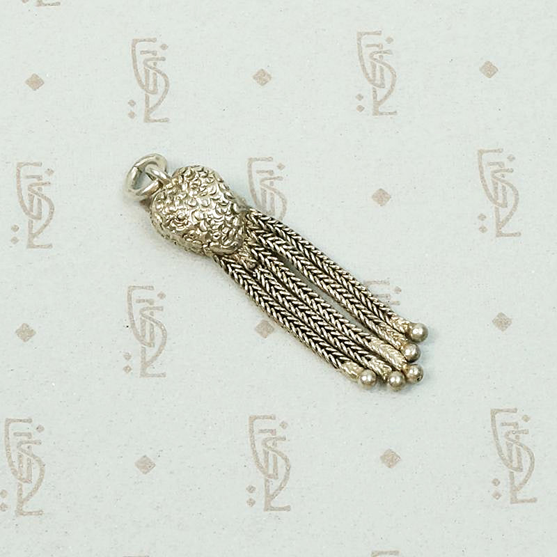 Sterling Tassel with Heart-Shaped Repoussé Top