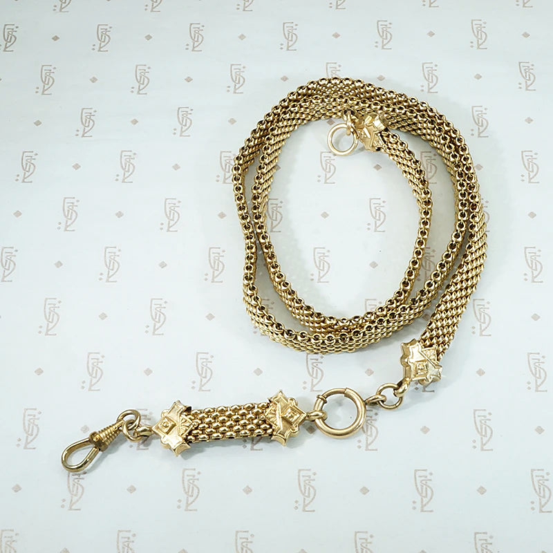 Antique Flat Mesh Chain with Removable Drop