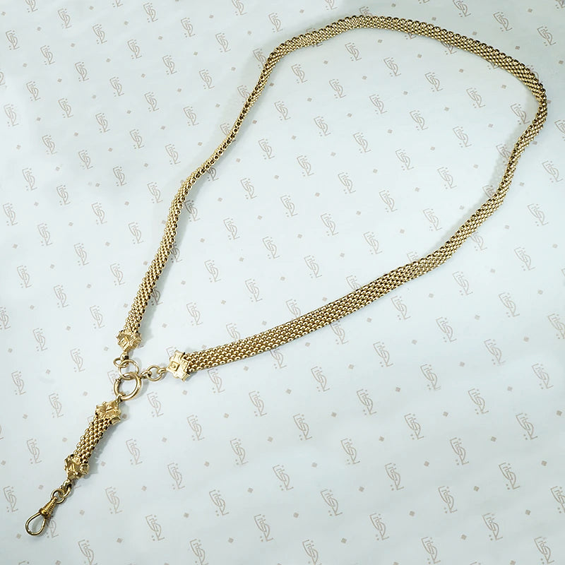 Antique Flat Mesh Chain with Removable Drop