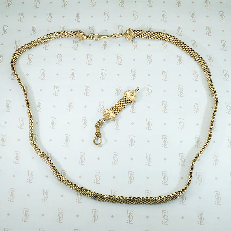 Antique Flat Mesh Chain with Removable Drop