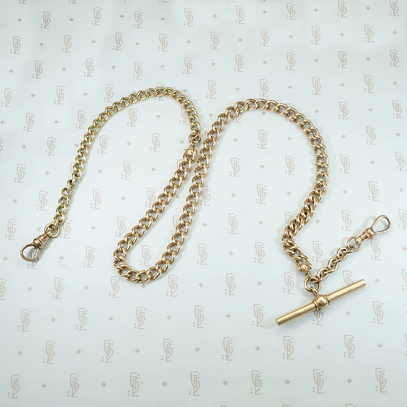Gold Filled Curb Married Chain with Engraved Details