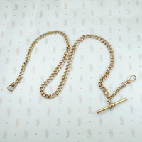 Gold Filled Curb Married Chain with Engraved Details