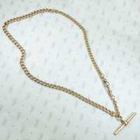 Gold Filled Curb Married Chain with Engraved Details